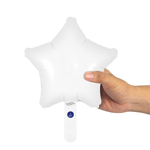Matte White Star Air Fill Foil Balloon 23cm / 9 in - Pack of 5 Product Gallery Image