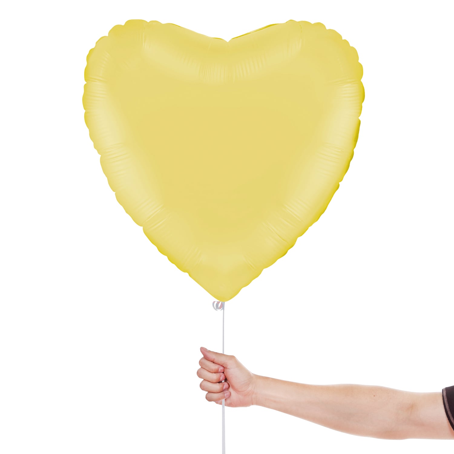 Matte Yellow Heart Shaped Foil Balloon 46cm / 18 in View 2