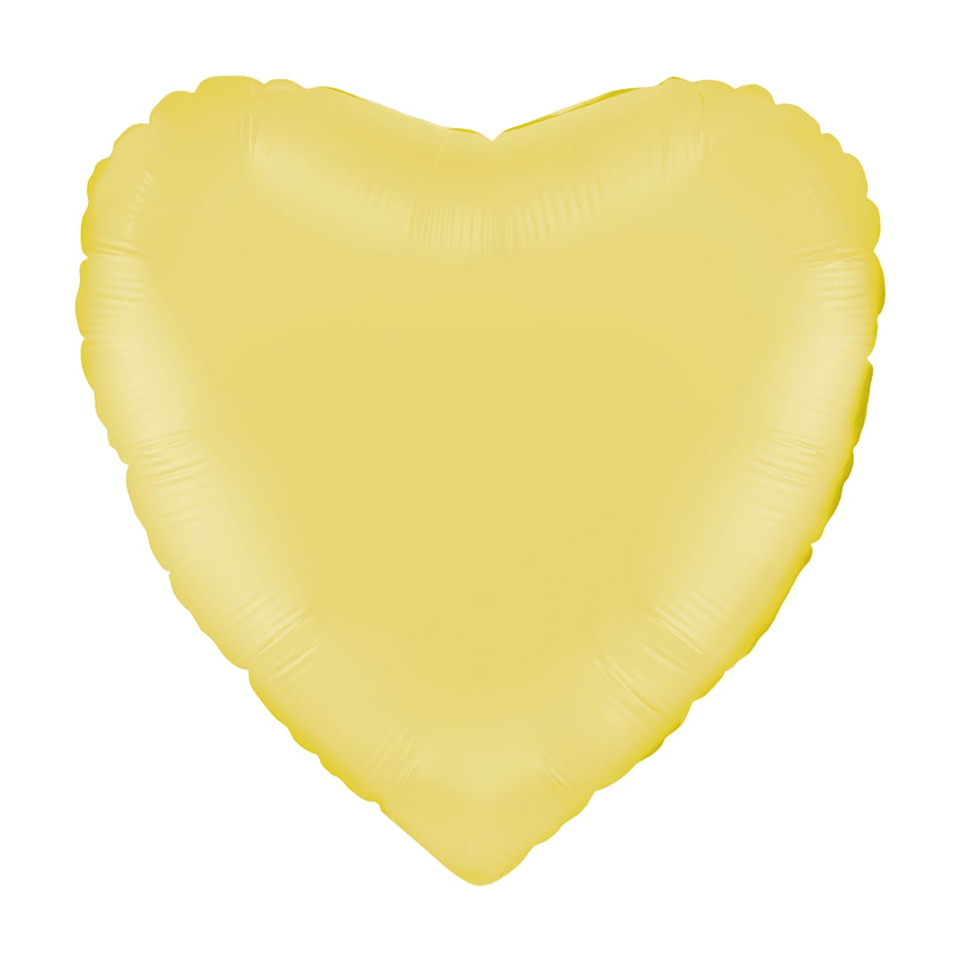 Matte Yellow Heart Shaped Foil Balloon 46cm / 18 in