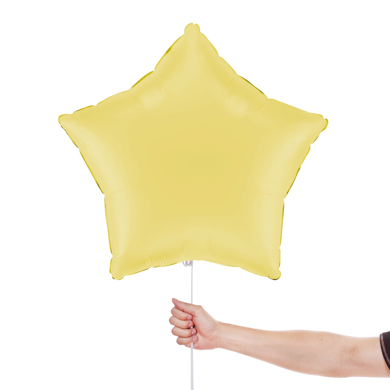 Matte Yellow Star Shaped Foil Balloon 46cm / 18 in View 2