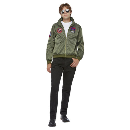Maverick Top Gun Bomber Jacket Fancy Dress Costume Adult Mens Large Product Gallery Image