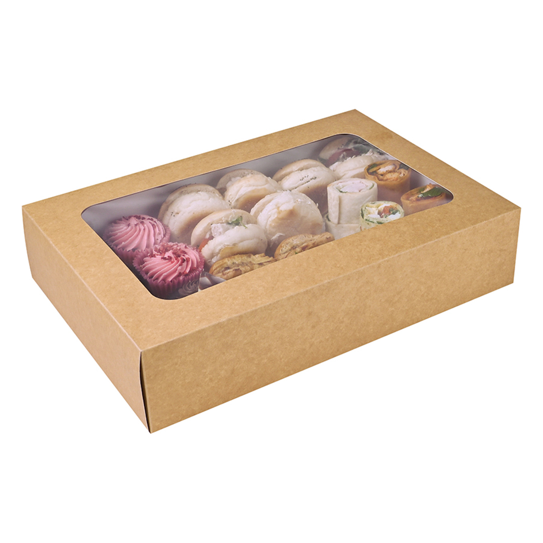 Medium Kraft Cardboard Platter Sleeve with Window View 3