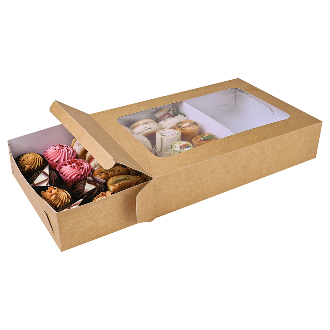 Medium Kraft Cardboard Platter Sleeve with Window View 4