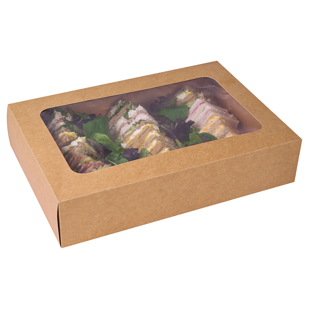 Medium Kraft Cardboard Platter Sleeve with Window View 5