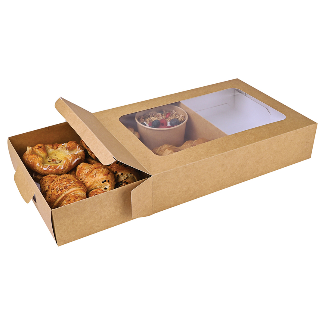 Medium Kraft Cardboard Platter Sleeve with Window View 2