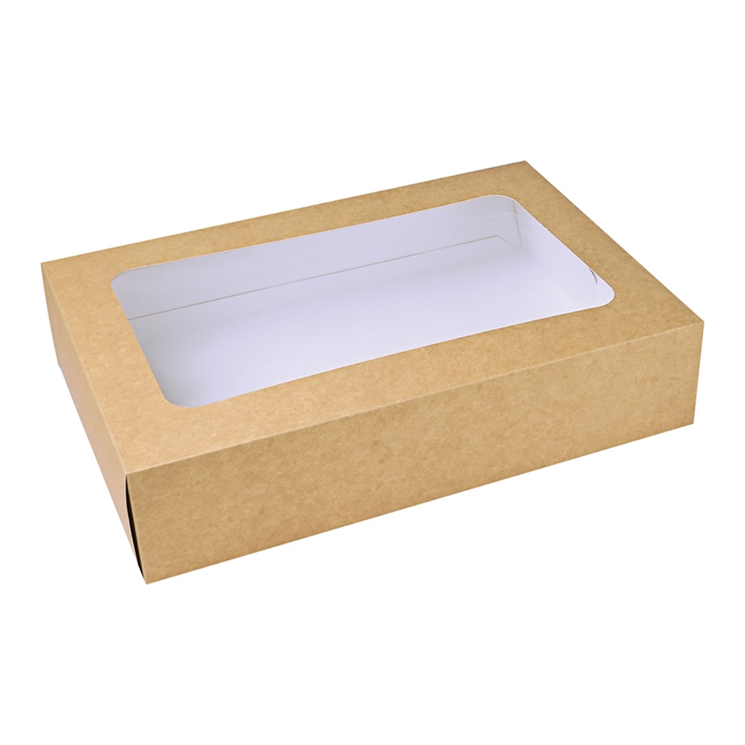 Medium Kraft Cardboard Platter Sleeve with Window