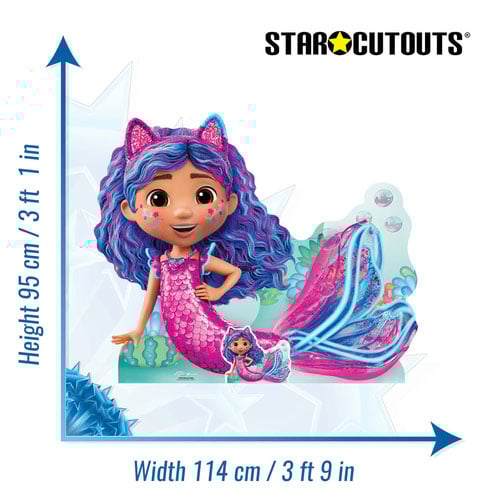 Mermaid Gabby's Dollhouse Lifesize Cardboard Cutout 95cm Product Gallery Image