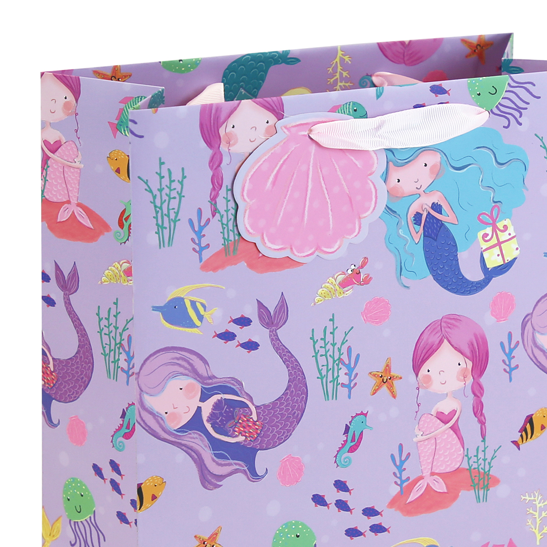 Mermaid Under The Sea Large Lilac Gift Bag 33cm Product Gallery Image