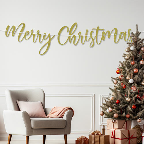 Merry Christmas Customisable Recyclable Card Party Bunting Product Gallery Image