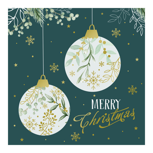 Merry Christmas Embossed Foliage Greeting Cards - Pack of 6 Product Gallery Image
