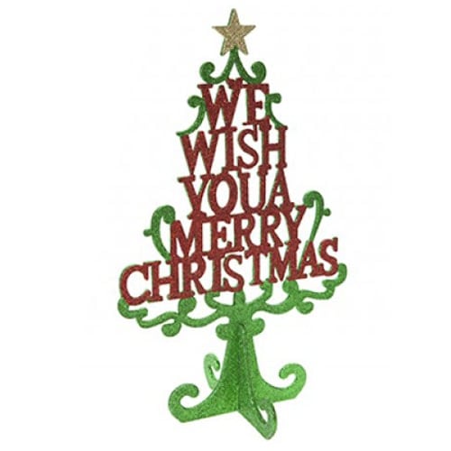 Glitter Christmas Tree Text Standing Decoration 35cm Product Image