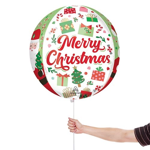 Merry Christmas Jolly Old Santa Orbz Foil Helium Balloon 38cm / 15 in Product Gallery Image