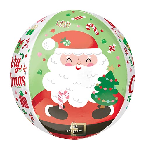Merry Christmas Jolly Old Santa Orbz Foil Helium Balloon 38cm / 15 in