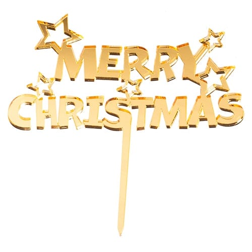 Merry Christmas Large Acrylic Cake Pick Topper Product Gallery Image
