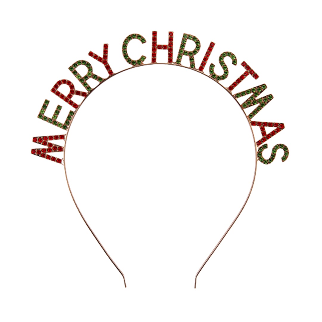 Merry Christmas Red & Green Metal Headband One Size Fancy Dress Accessory