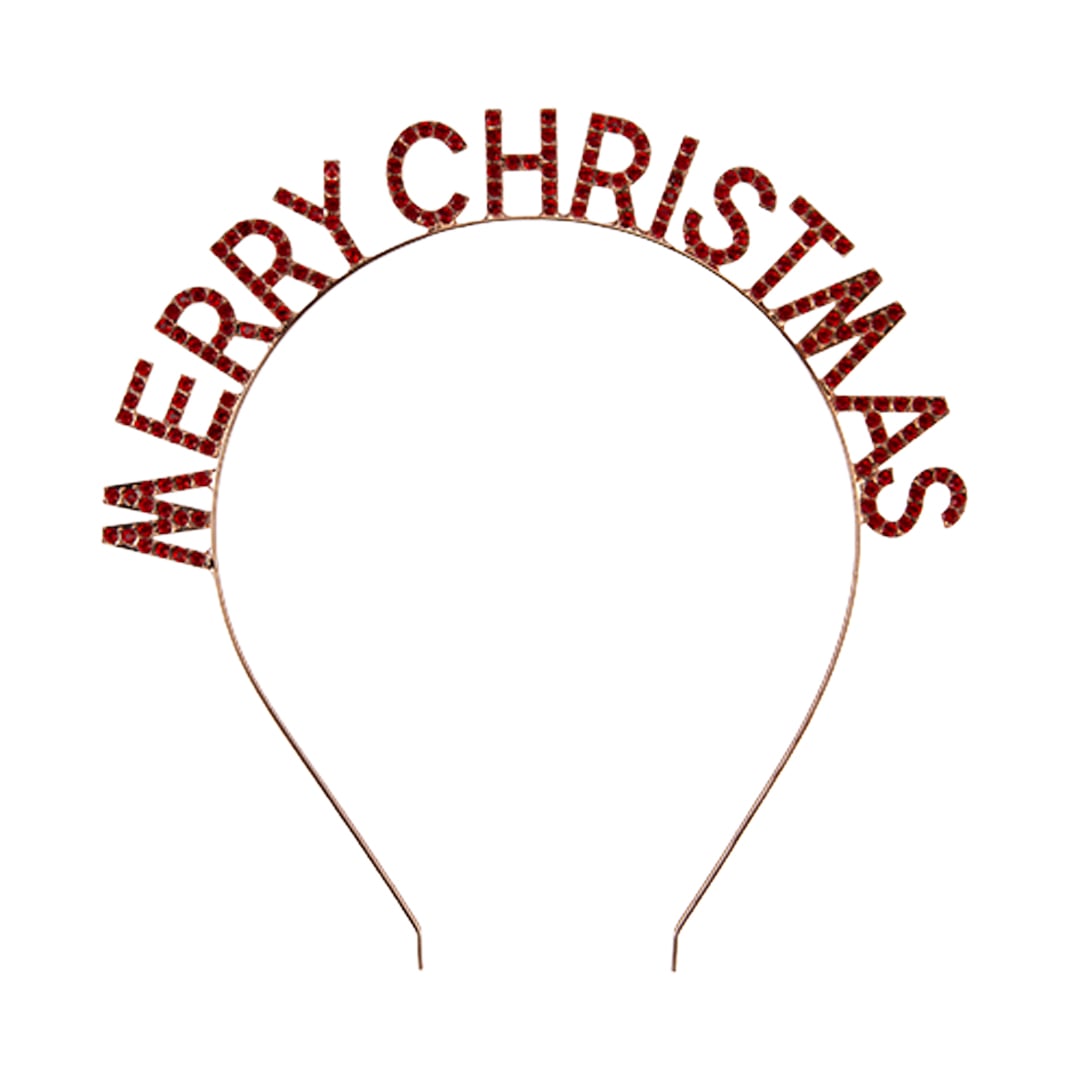 Merry Christmas Red Metal Headband One Size Fancy Dress Accessory