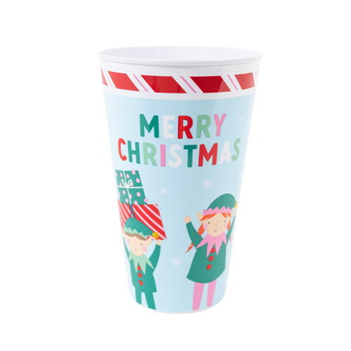 Merry Christmas Red Reusable Plastic Tumbler Cup 450ml Product Gallery Image