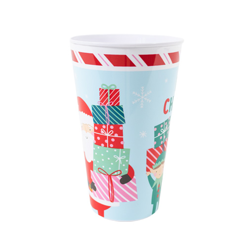 Merry Christmas Red Reusable Plastic Tumbler Cup 450ml Product Gallery Image