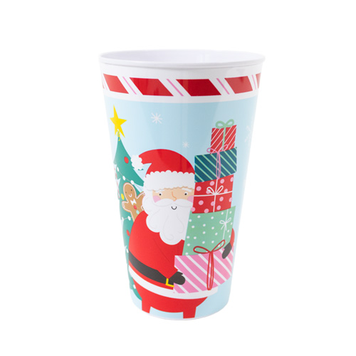 Merry Christmas Red Reusable Plastic Tumbler Cup 450ml Product Gallery Image