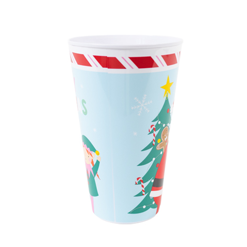 Merry Christmas Red Reusable Plastic Tumbler Cup 450ml Product Gallery Image