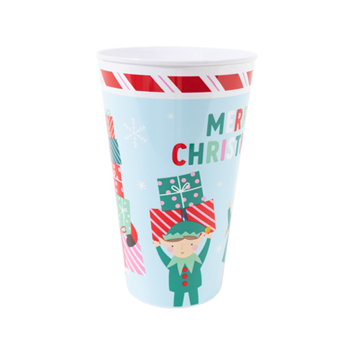 Merry Christmas Red Reusable Plastic Tumbler Cup 450ml Product Gallery Image