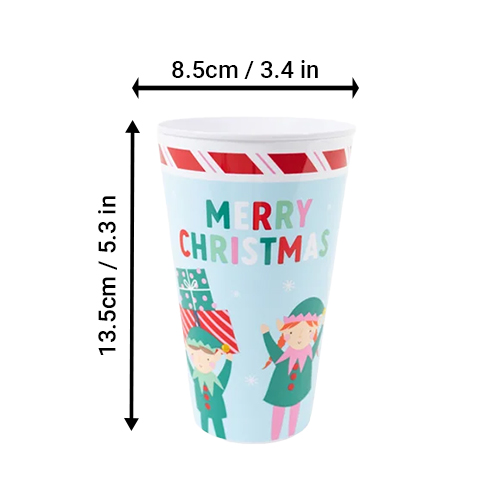 Merry Christmas Red Reusable Plastic Tumbler Cup 450ml Product Gallery Image