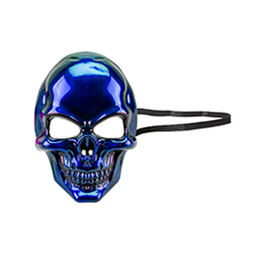 Metallic Blue Skull Halloween Fancy Dress Mask