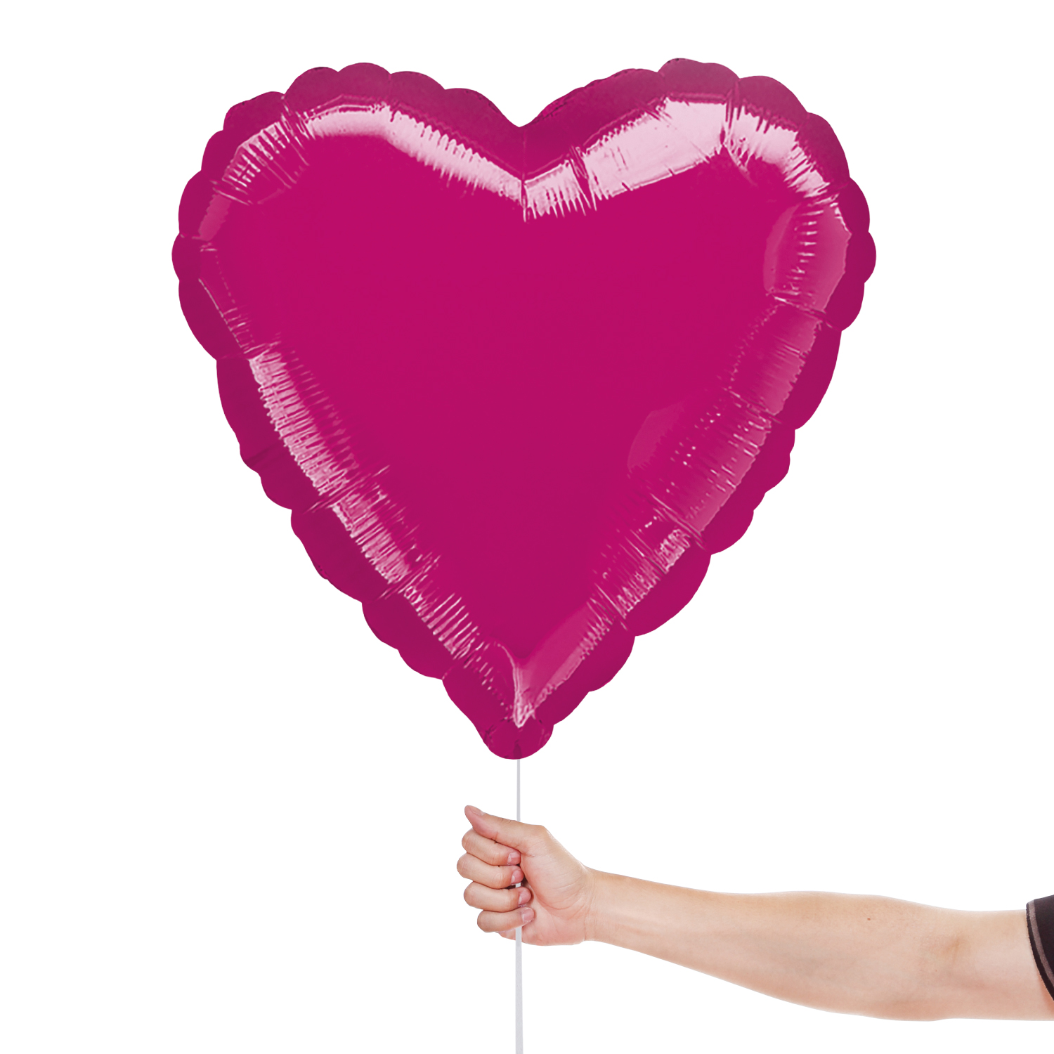 Metallic Fuchsia Pink Heart Foil Balloon 43cm / 17 in View 2