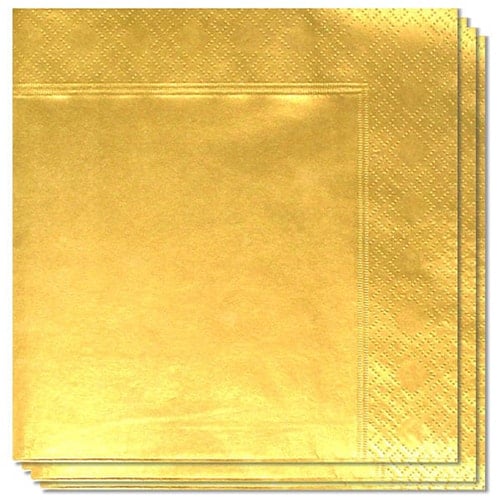 Metallic Gold 2 Ply Napkins - 40cm - Pack of 100 Product Image
