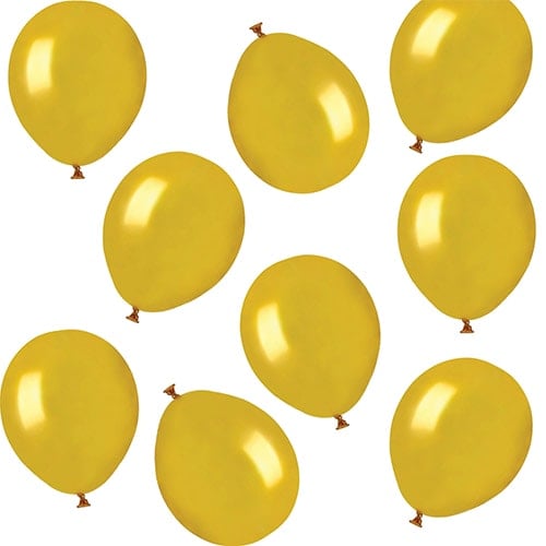 Metallic Gold Biodegradable Mini Latex Balloons 13cm / 5 in - Pack of 50 Product Gallery Image