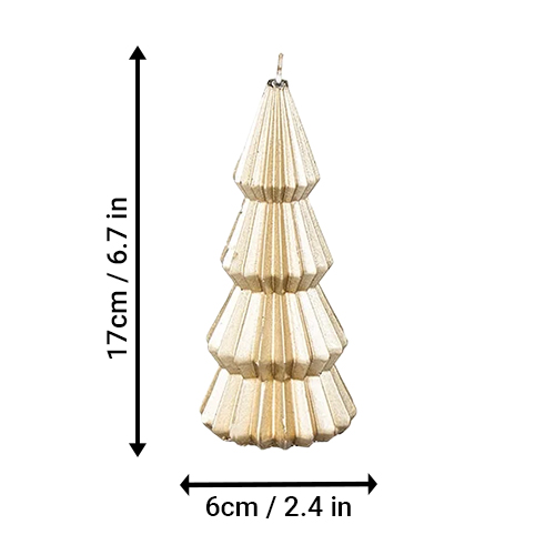 Metallic Gold Christmas Tree Candle 17cm Product Gallery Image