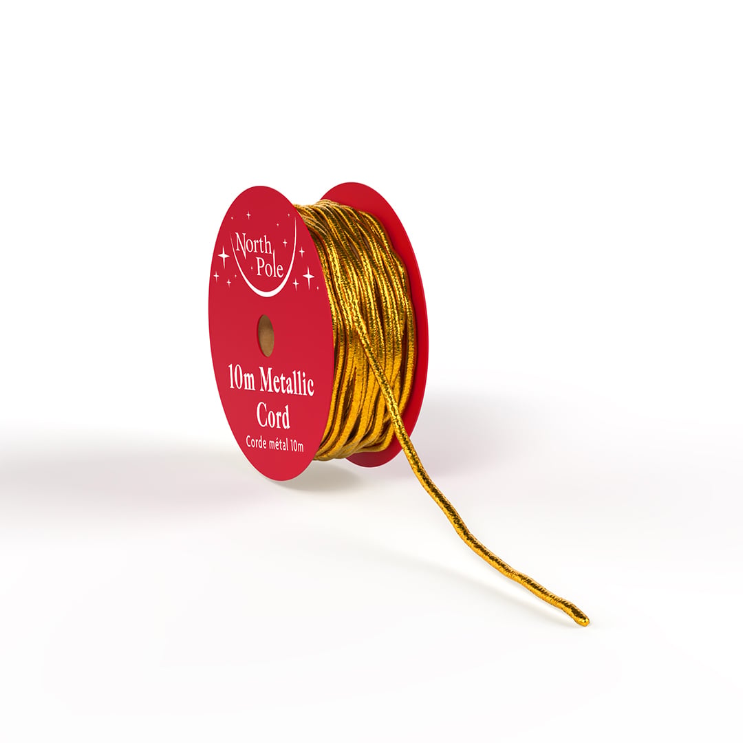 Metallic Gold Elastic Cord Christmas Spool 10m