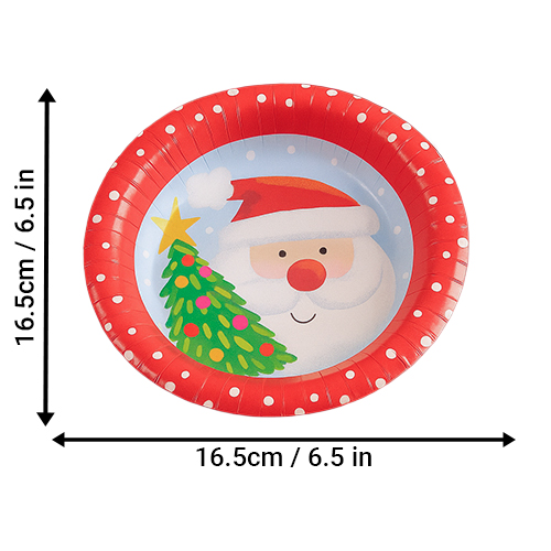 Santa Claus Christmas Round Paper Bowls 16.5cm - Pack of 6 Product Gallery Image