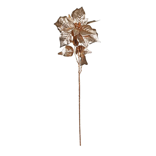 Metallic Gold Poinsettia Stem Artificial Flower Decoration 73cm Product Image