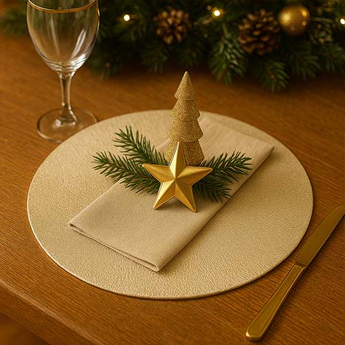 Metallic Gold Shimmer Placemat 38cm