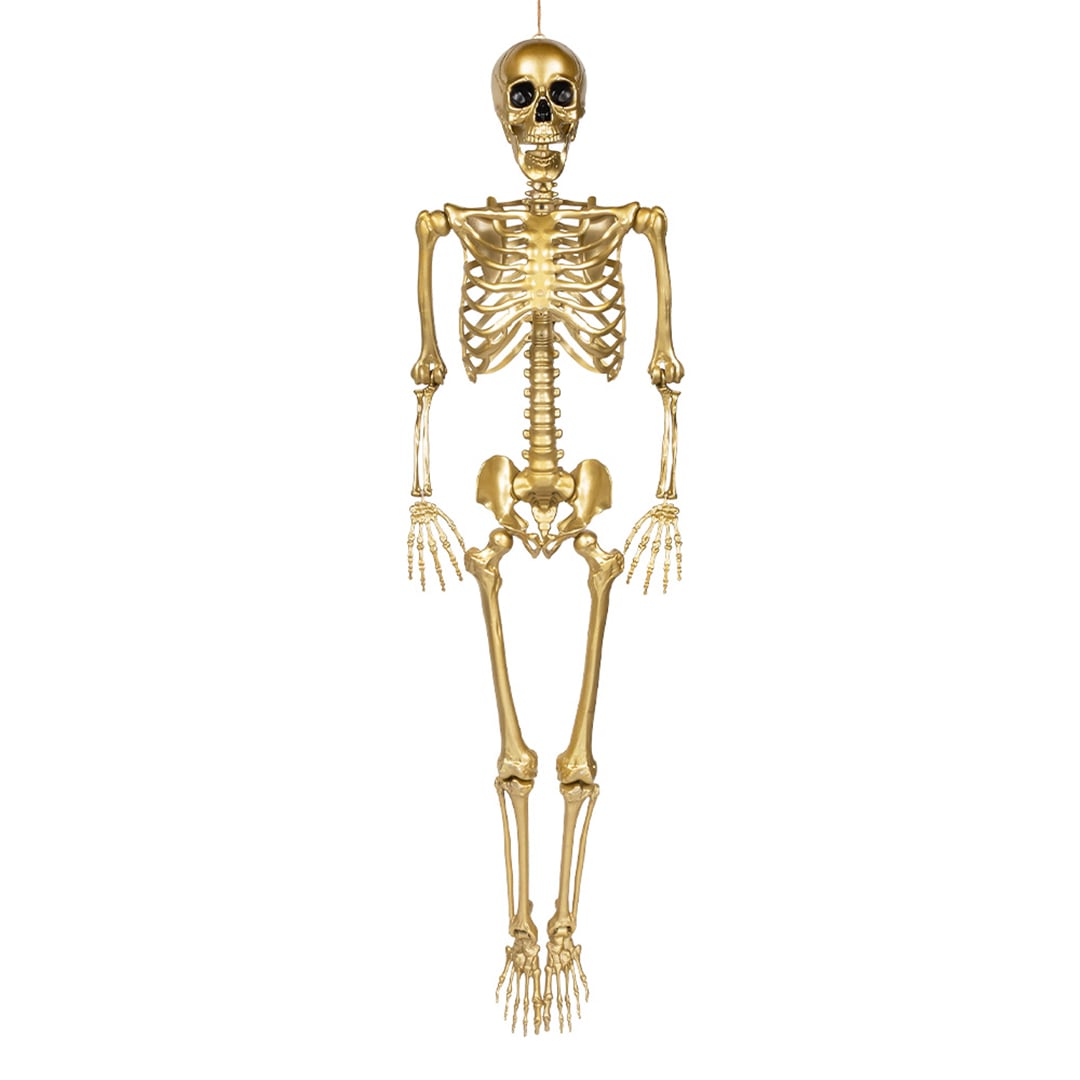 Metallic Gold Skeleton Halloween Hanging Prop Decoration 1.6m