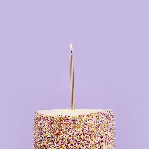 Metallic Gold Skinny Birthday Candles with Holders - Pack of 12 Product Gallery Image