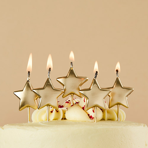 Metallic Gold Star Wax Pick Candles - Pack of 5 Product Gallery Image