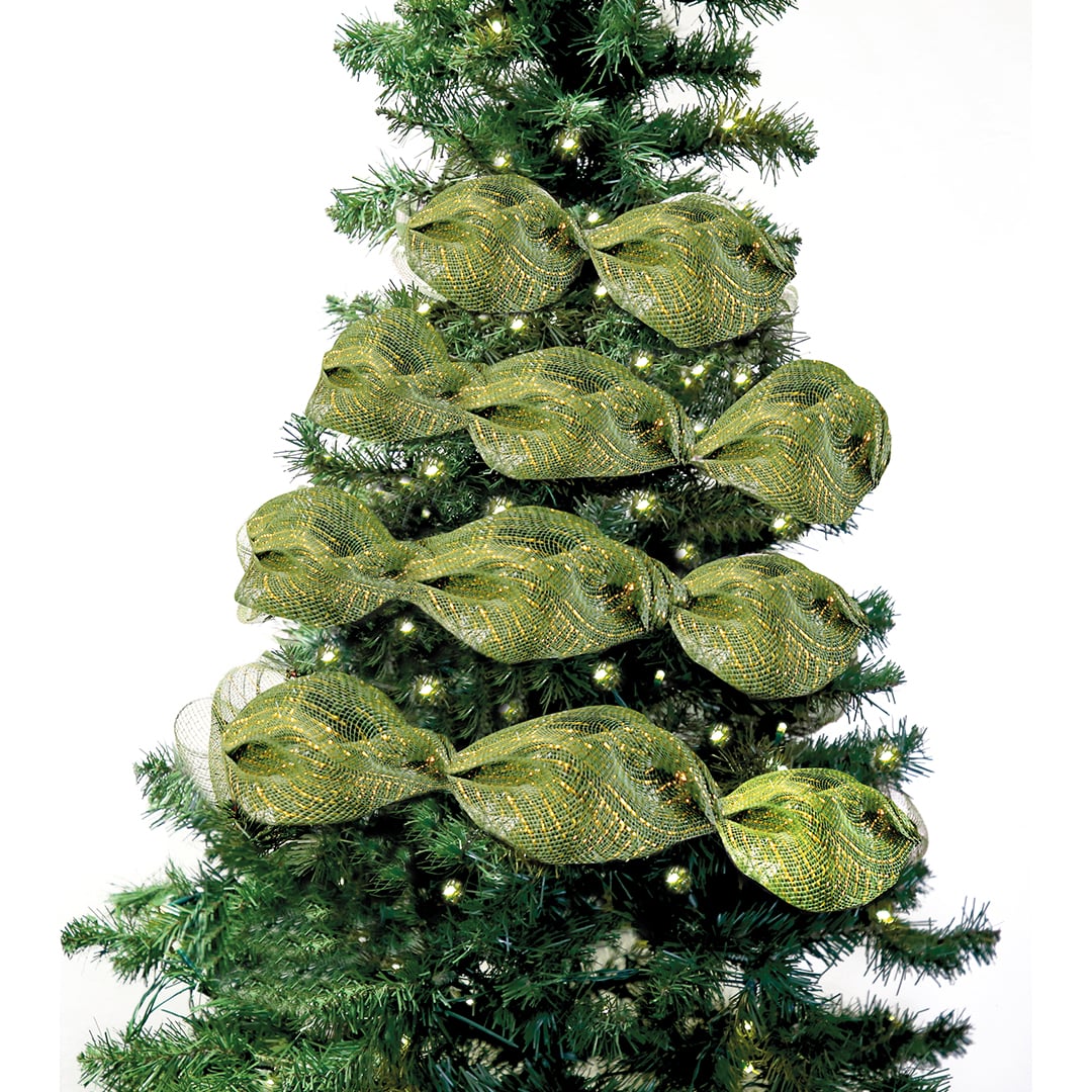 Metallic Green Decorative Christmas Ribbon 9m
