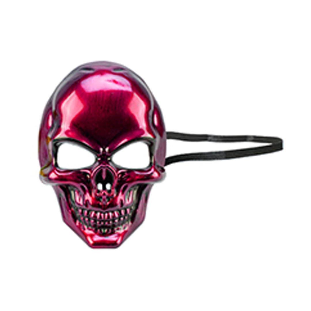 Metallic Hot Pink Skull Halloween Fancy Dress Mask