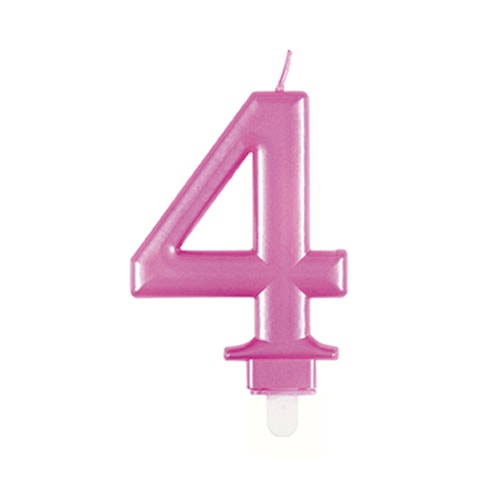 Metallic Pink Number 4 Birthday Candle 9cm Product Image