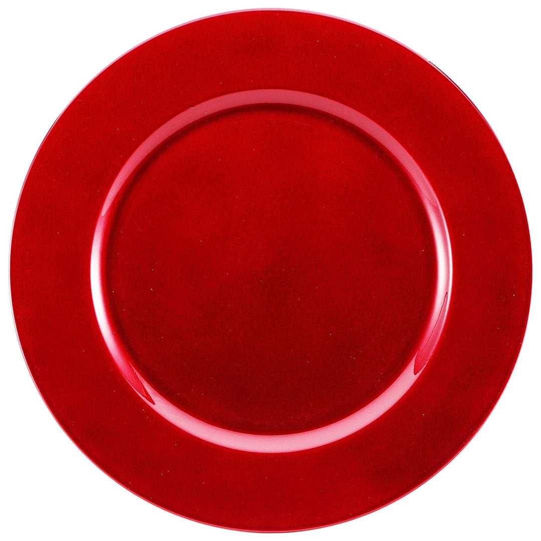 Ruby Red Christmas Round Charger Plate 33cm View 3