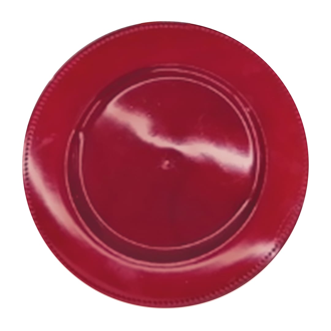 Metallic Red Christmas Round Charger Plates - Pack of 3