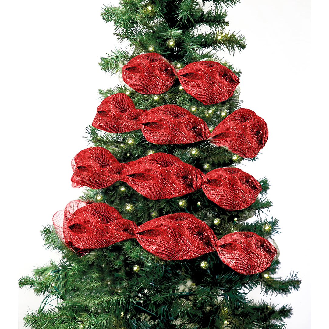 Metallic Red Decorative Christmas Ribbon 9m