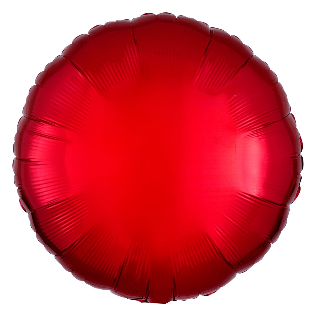 Metallic Red Round Foil Balloon 43cm / 17 in
