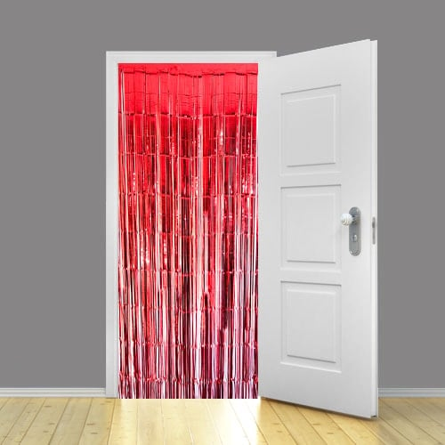 Red Foil Door Curtain Backdrop 92cm x 244cm - Pack of 10 Product Gallery Image