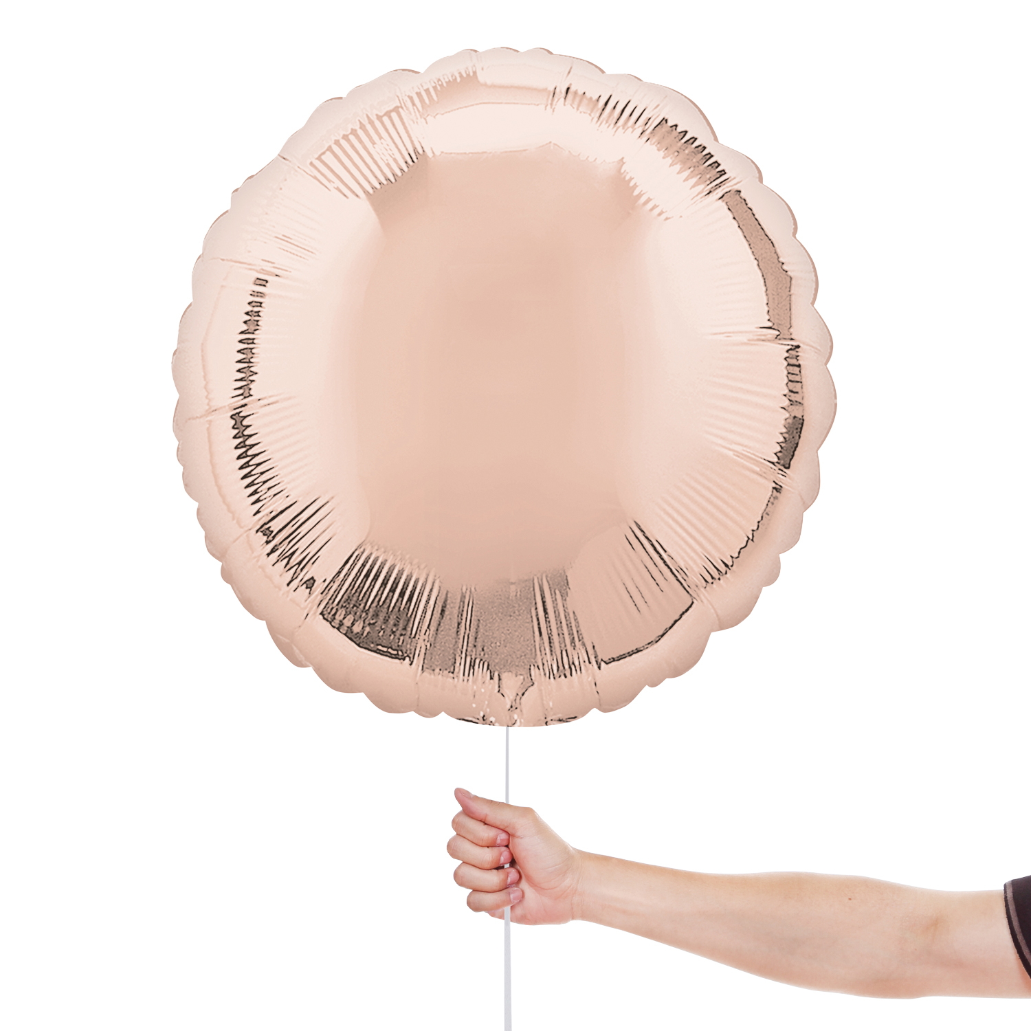 Metallic Rose Gold Round Foil Balloon 43cm / 17 in View 2