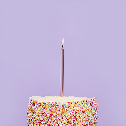 Metallic Rose Gold Skinny Birthday Candles with Holders - Pack of 12 Product Gallery Image