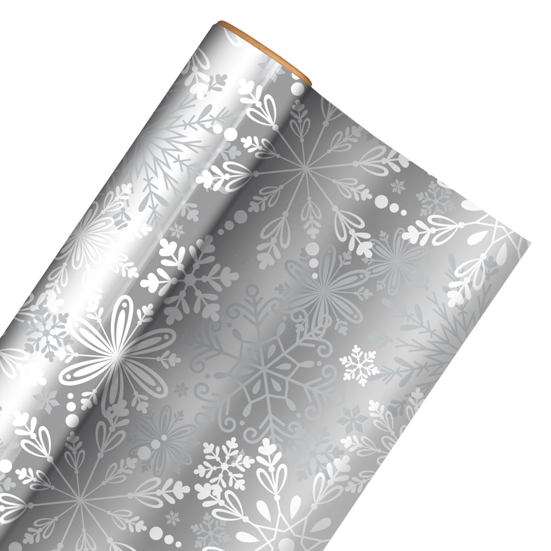 Metallic Silver & Gold Christmas Gift Wrapping Paper Pack Product Gallery Image