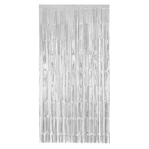 Metallic Silver Foil Door Curtain Backdrop 1.9m x 99cm - Pack of 3